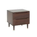 Modern Wooden Nightstand with Two Drawers and Minimalist Design