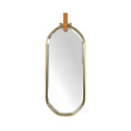Elegant Octagonal Wall Mirror with Leather Strap